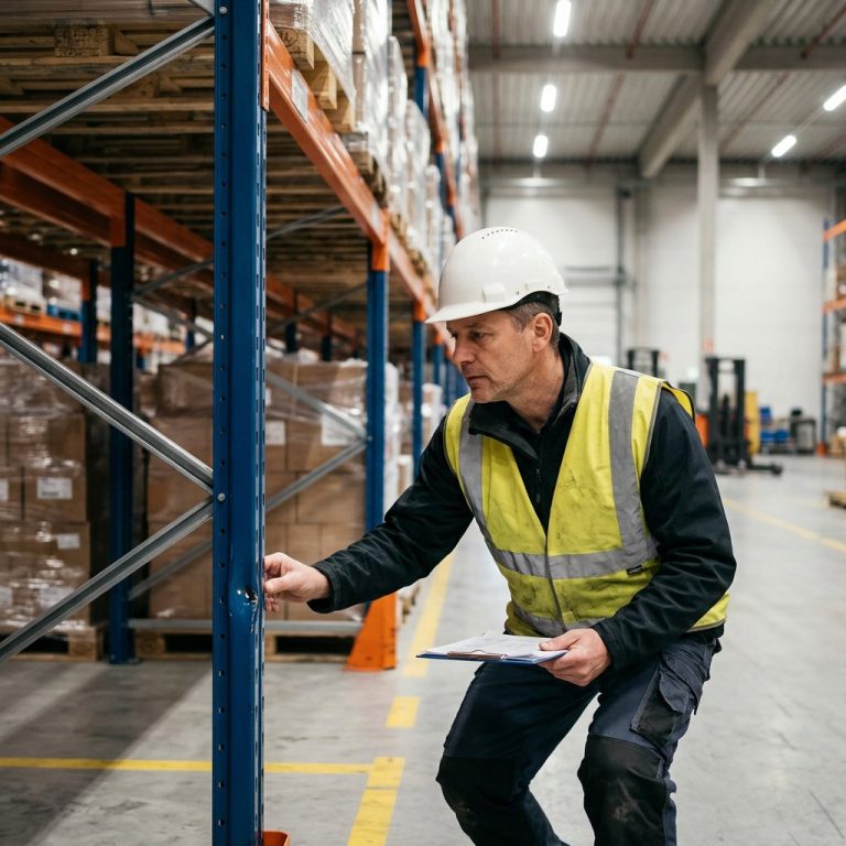 Staander van een palletstelling repareren of vervangen